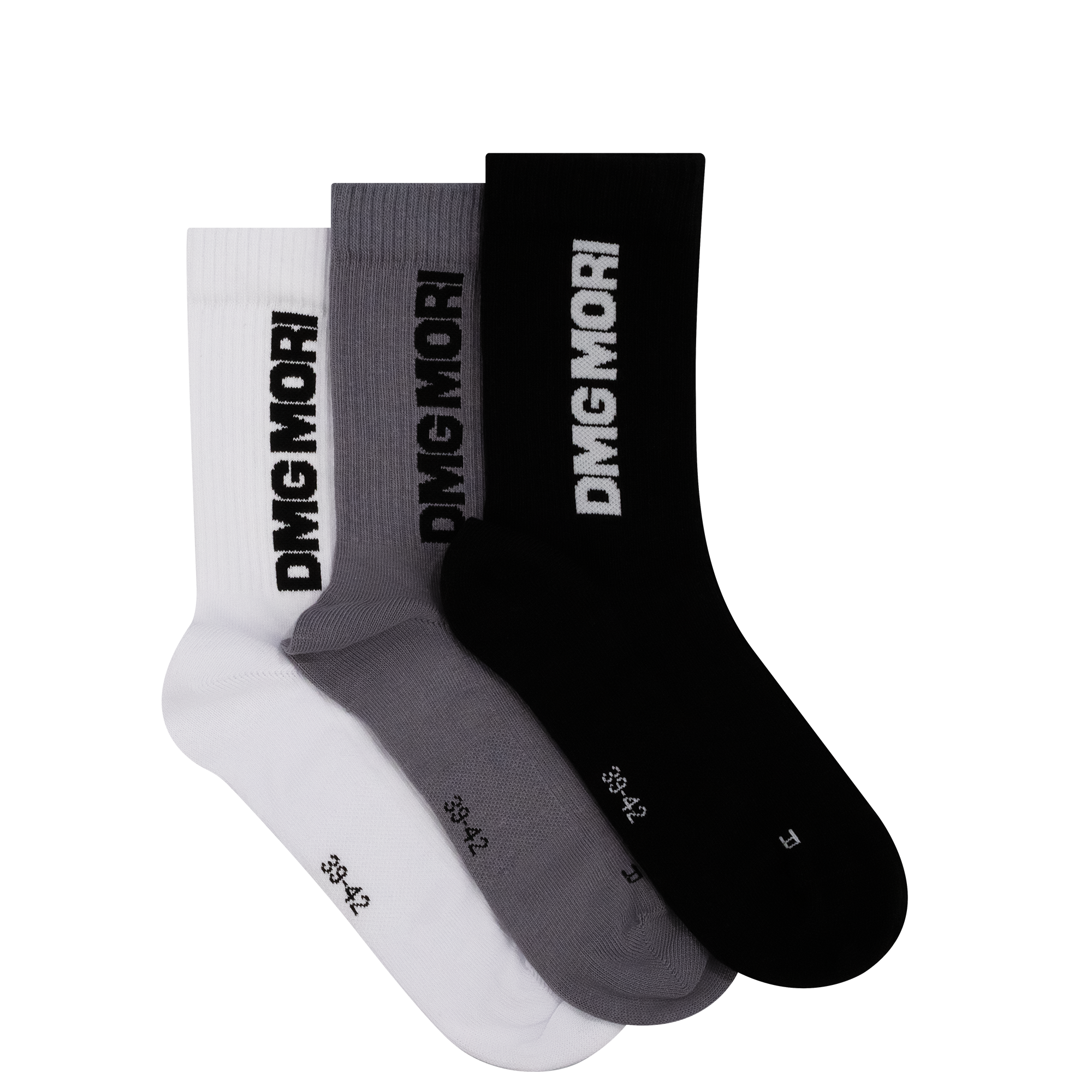 Socken 3er Pack schwarz/weiß/grau Produktbild: Socken 3er Pack schwarz/weiß/grau