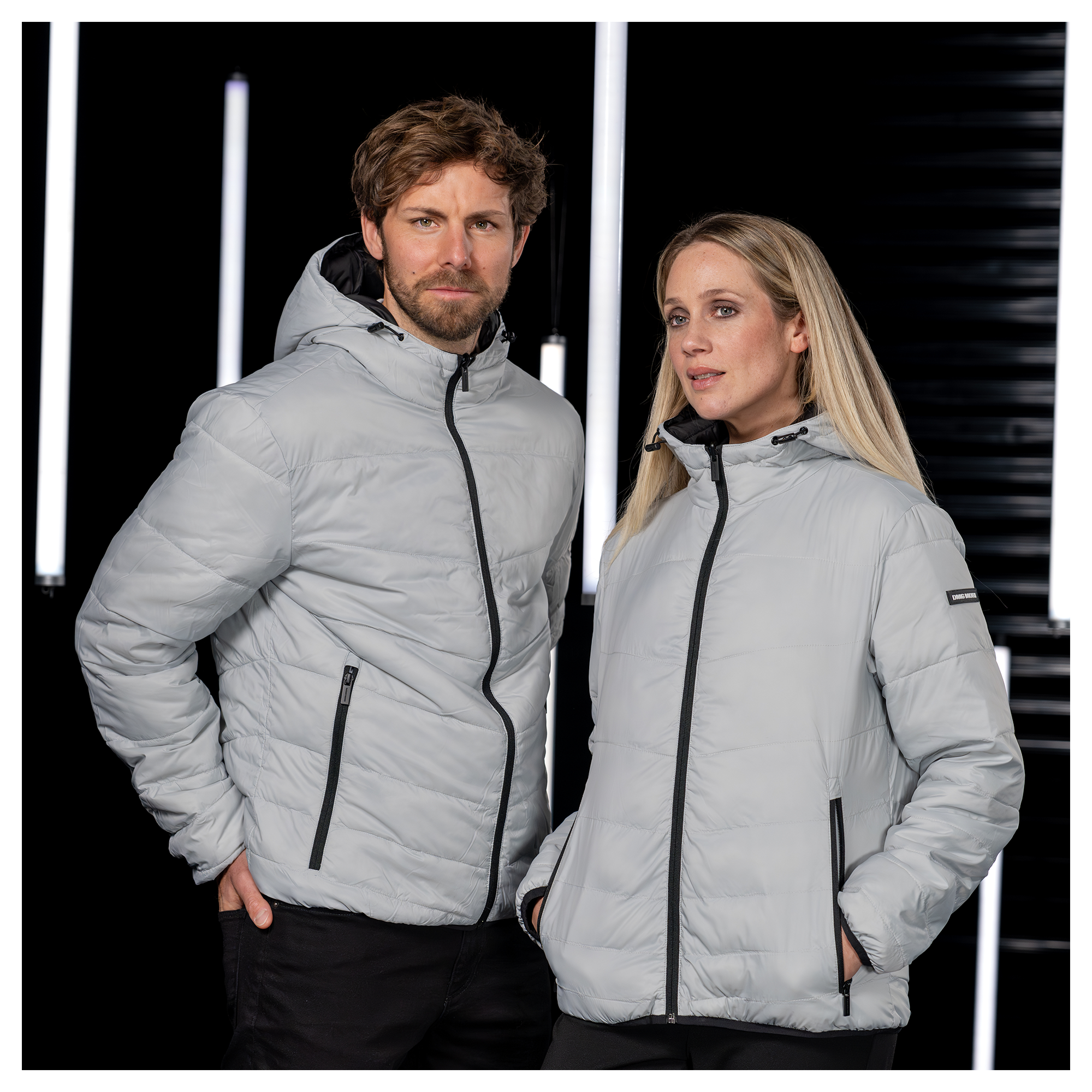 Unisex reversible puffer jacket two-tone black-grey | Black Unisex reversible puffer jacket two-tone black-grey | Black