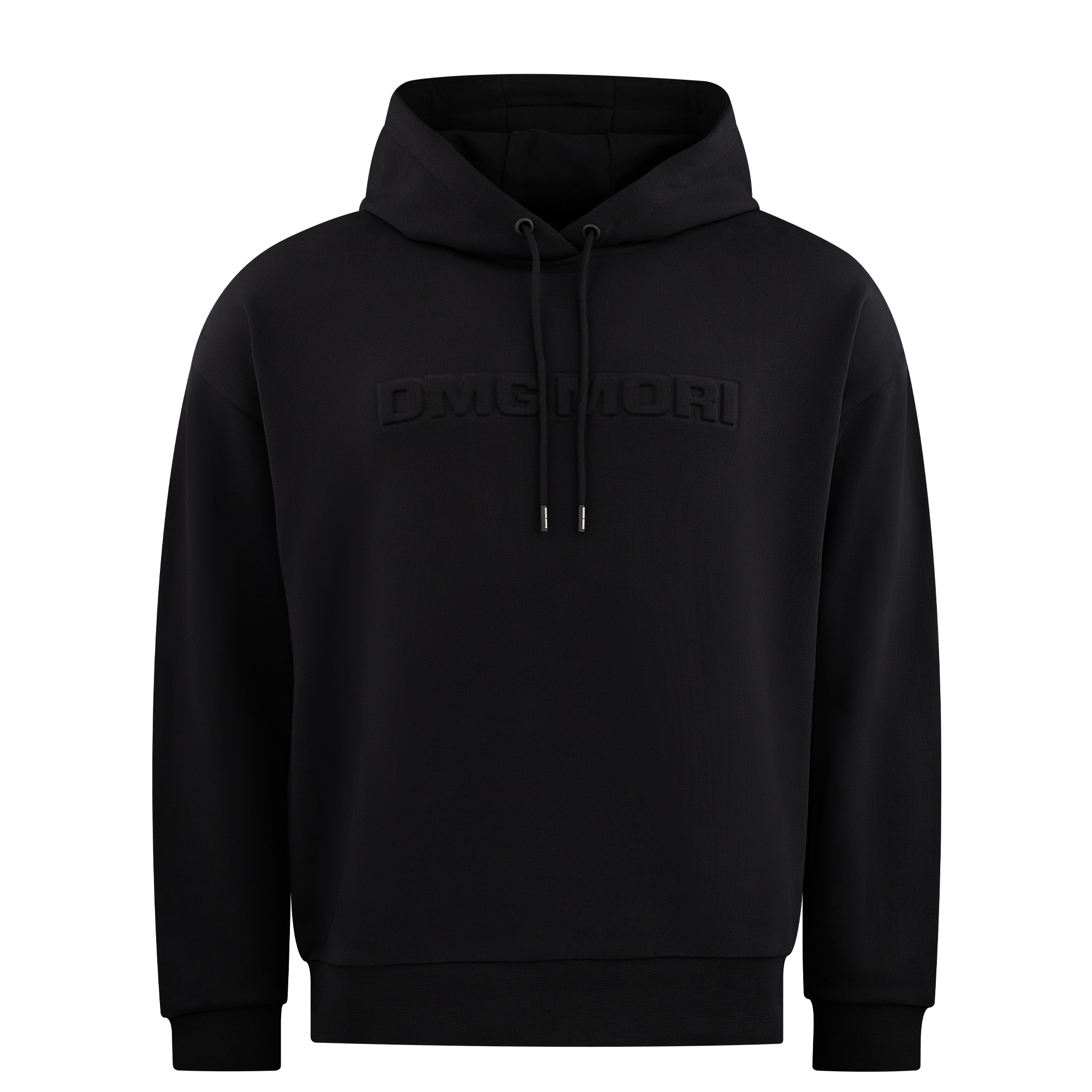Unisex Embossed Logo Hoodie Schwarz M - Main Image